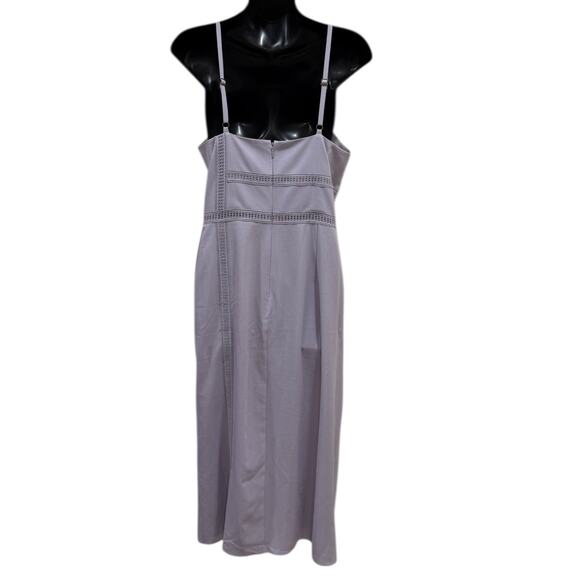 Ted Baker Camylie Lace Insert Asymmetric Pleat Midi Dress - Picture 4 of 7